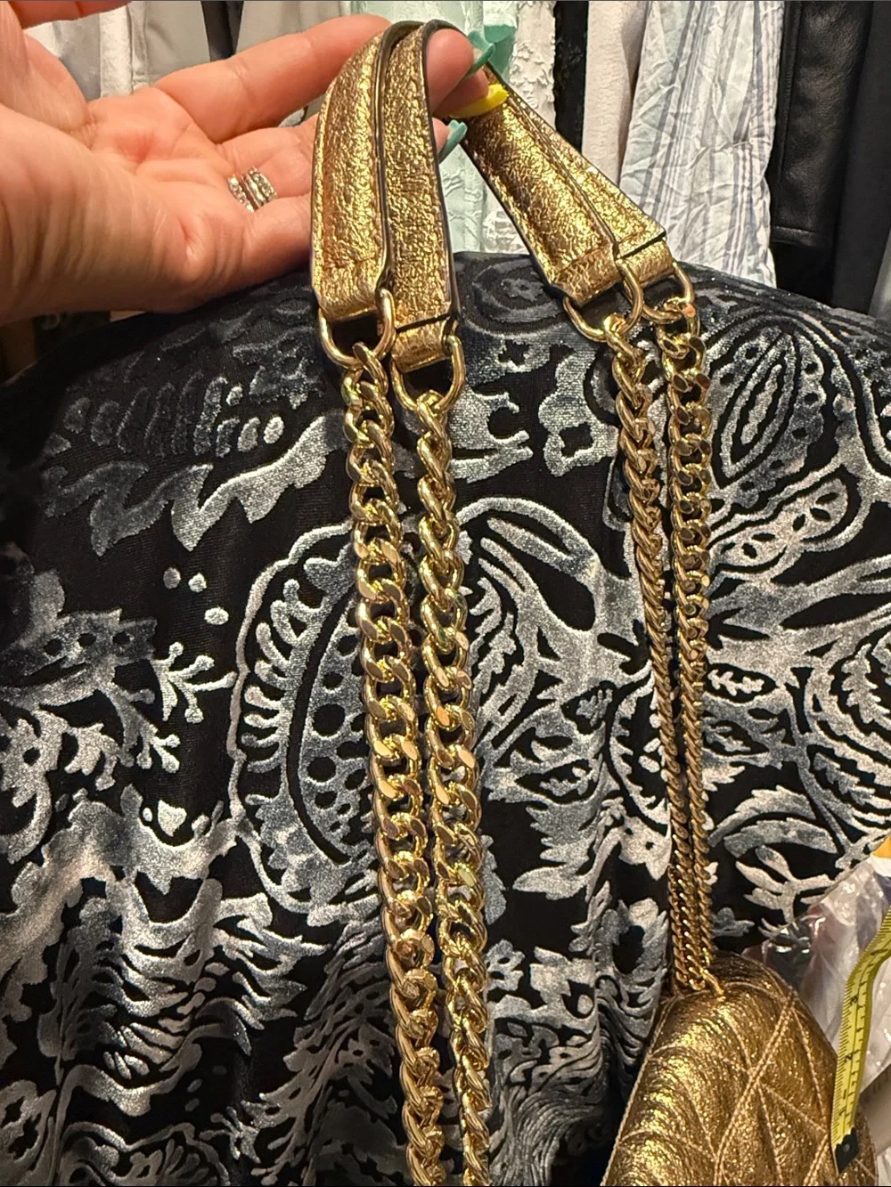 Michael Kors Metallic Gold Quilted Sloan Bag with Chain Strap